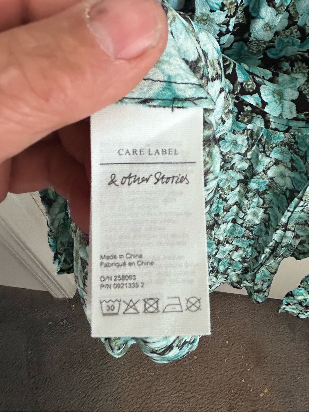 & Other Stories | Teal Floral Long-Sleeve Maxi Dress | Size 10 - Picture 5 of 6